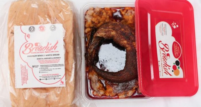 Whole White Mini Loaf + Ewa Agoyin Special with Ponmo or Smoked Fish